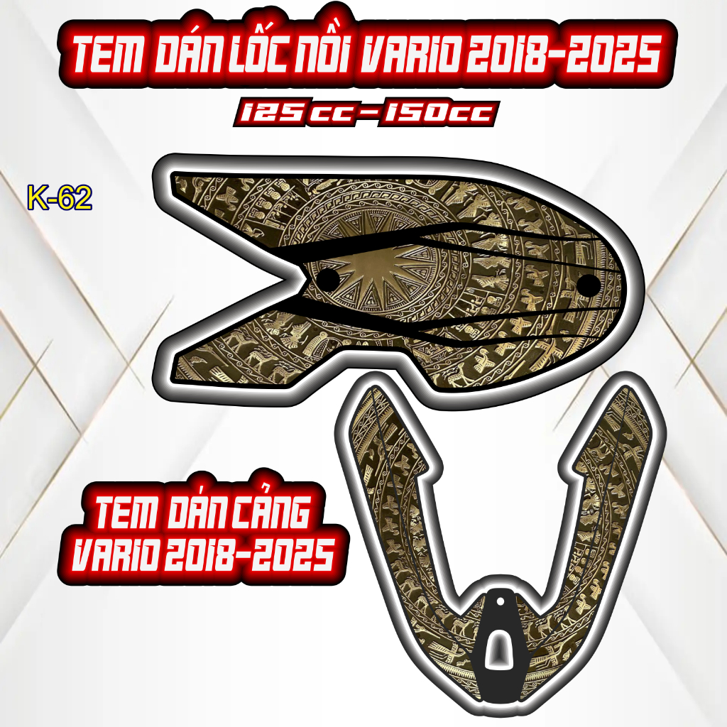 Tem Dán cảng lốc nồi  VARIO_125/150 Đủ Đời 2018-2025 - Cắt Sẵn Theo Khuôn, Mua Về Chỉ Việc Dán.