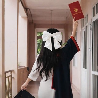 Kẹp tóc nữ bản to 26cm màu trắng tinh cho các nàng chụp ảnh, kỷ yếu, cô dâu Y152P3