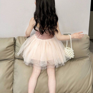 Váy 2 dây hồng dáng xoè cho bé gái