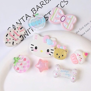 Set Charm Hello Kitty Thỏ Gấu Pastel Cute Kawaii Mini – Charm Nơ Tim Ngôi Sao Trong Suốt Phụ Kiện Trang Trí Dép Dép Sục
