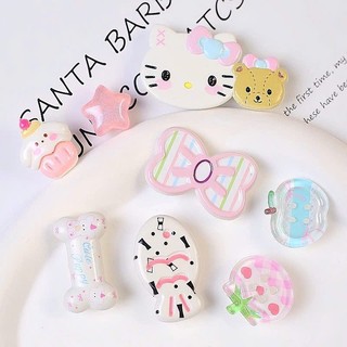 Set Charm Hello Kitty Thỏ Gấu Pastel Cute Kawaii Mini – Charm Nơ Tim Ngôi Sao Trong Suốt Phụ Kiện Trang Trí Dép Dép Sục