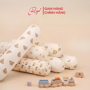 Gối ÔM Cho Bé Sơ Sinh Vải Xô Muslin Royal Chất Liệu Mềm Mại Không Gây Dị Ứng Cho Bé Kèm Che Đầu Khóa