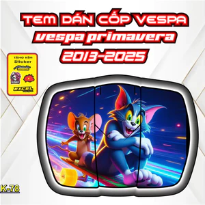 Sale Decal Trang Trí Dán Nắp Cốp Vespa 2013-2025 Hình Nhân Vật Hoat Hình, Bảo Vệ và Làm Đẹp freeship