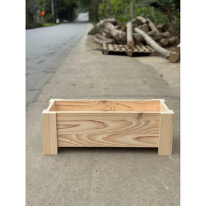 chậu trồng cây hình chữ nhật , gỗ tự nhiên / dài 70cm , rộng 25cm , cao 25cm