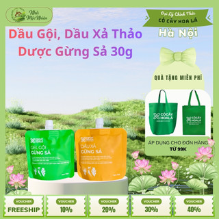 Dầu Gội, Dầu Xả Thảo Dược Gừng Sả 30g Ngăn Tóc Bết Dầu Nhà Mộc Nhiên.
