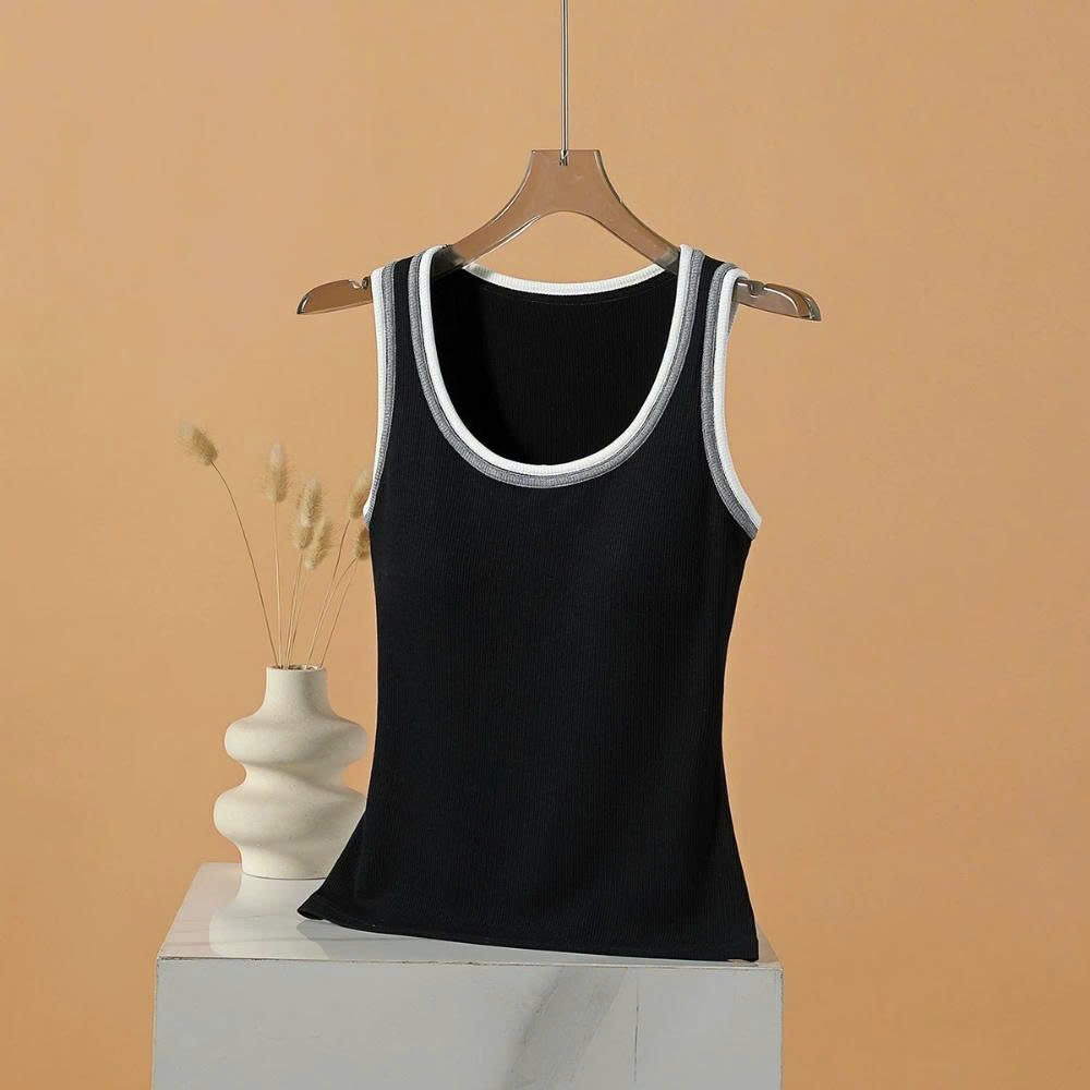 Áo Ba Lỗ Nữ Có Sẵn Mút Ngực, Áo Tank Top Nữ Chất Liệu Tencel Ôm Body Phong Cách Thể Thao 8008