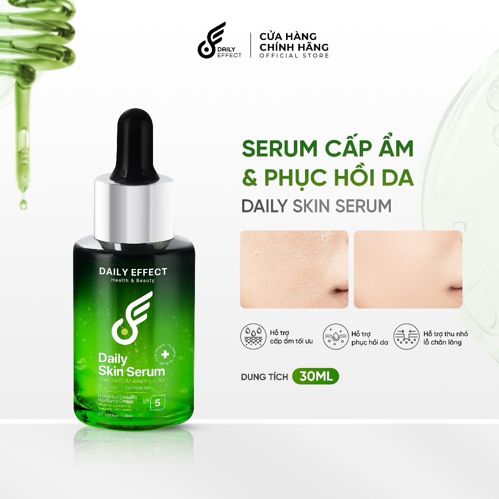 [Serum HA & B5 Cấp Ẩm & Làm Dịu Da] DAILY EFFECT Daily Skin Serum (30ml) (giúp cấp nước, làm dịu da, hỗ trợ thu nhỏ lỗ c