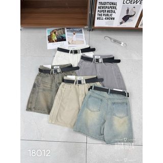 Quần sooc jeans ngố đai 18012 dày dặn