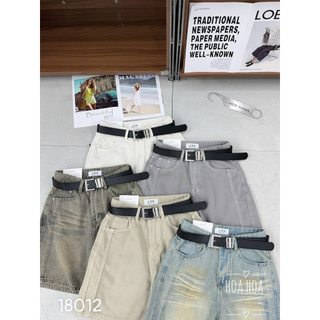 Quần sooc jeans ngố đai 18012 dày dặn