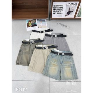 Quần sooc jeans ngố đai 18012 dày dặn