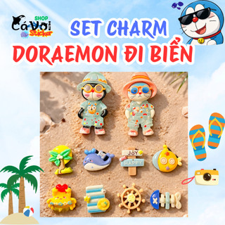 Set Charm Doraemon Đi Biển Siêu Cute – Combo 3 Set Độc Quyền Mini Kawaii Gắn Dép Trang Trí Dép Ngộ Nghĩnh Hot Trend 2026