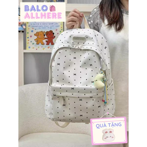 BaLo (XINHXINH) [ORDER] Balo Nữ Họa Tiết Chấm Bi Và Nơ Xinh Chống Nước BL260