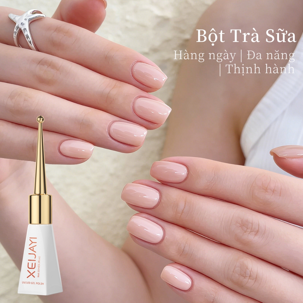 XEIJAYI 10ml - Sơn móng tay dạng gel màu hồng nhạt cổ điển, bền màu và thích hợp sử dụng tại salon.