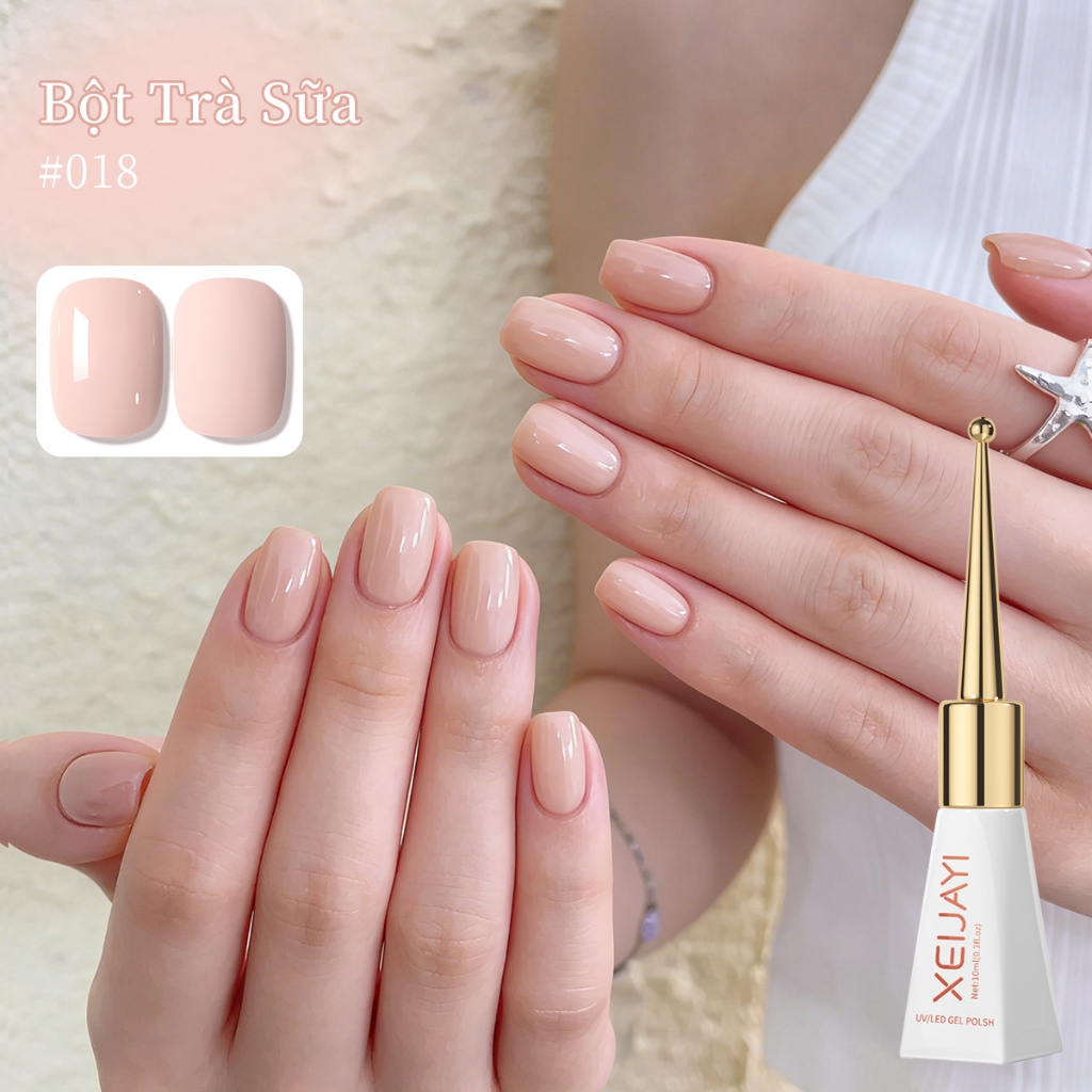 XEIJAYI 10ml - Sơn móng tay dạng gel màu hồng nhạt cổ điển, bền màu và thích hợp sử dụng tại salon.