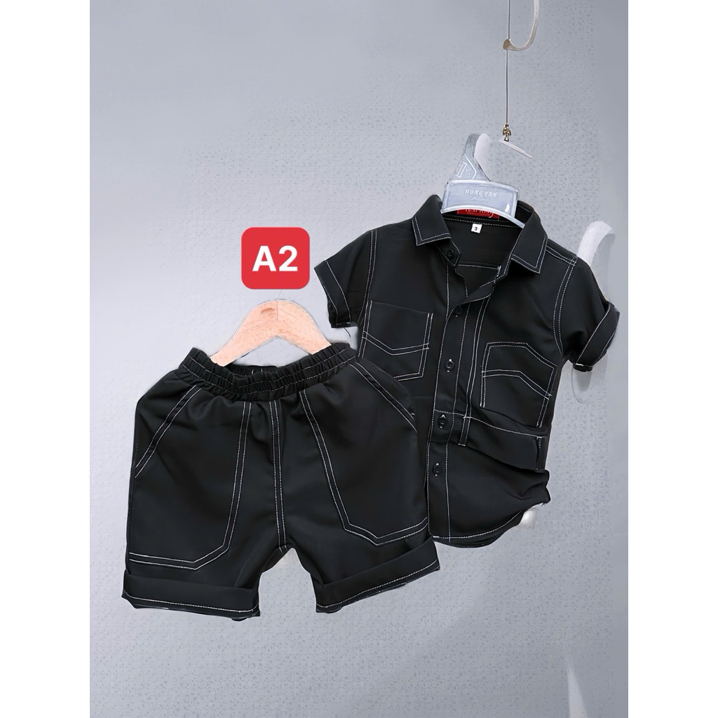 Bộ sơmi cao cấp thiết kế chỉ nổi lạ mắt sang trong 10kg-54kg TONIKIDS