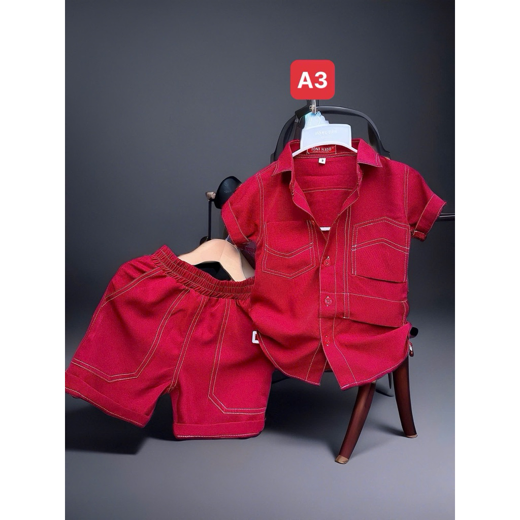 Bộ sơmi cao cấp thiết kế chỉ nổi lạ mắt sang trong 10kg-54kg TONIKIDS