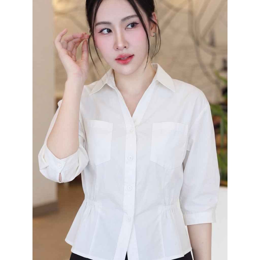 Sơ mi  cổ V thiết kế chất liệu cao cấp, tôn dáng hợp nhiều lứa tuổi T3j