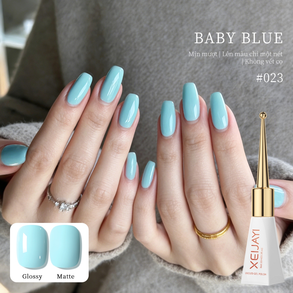 XEIJAYI 10ml — Sơn móng tay dạng gel màu xanh dương thời thượng, tươi mát cho mùa hè.