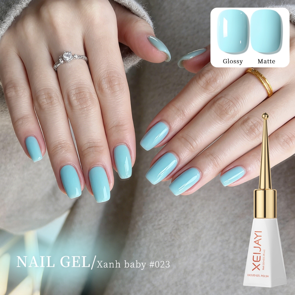 XEIJAYI 10ml — Sơn móng tay dạng gel màu xanh dương thời thượng, tươi mát cho mùa hè.