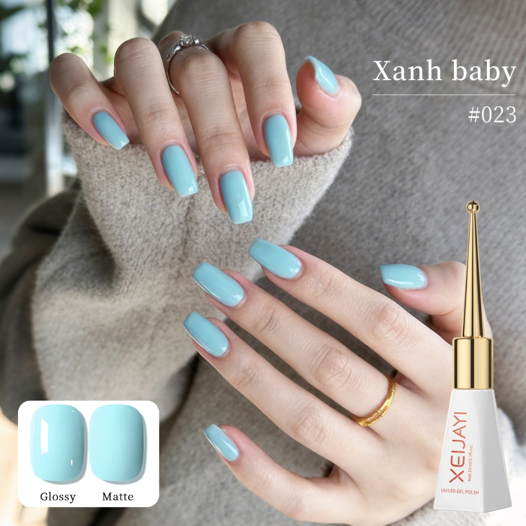 XEIJAYI 10ml — Sơn móng tay dạng gel màu xanh dương thời thượng, tươi mát cho mùa hè.