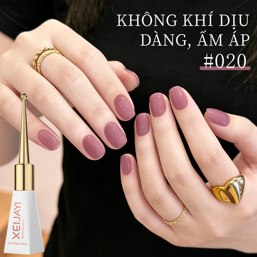 XEIJAYI 10ml - Sơn móng tay dạng gel màu hồng hoàng hôn, thích hợp sử dụng tại salon và hàng ngày.