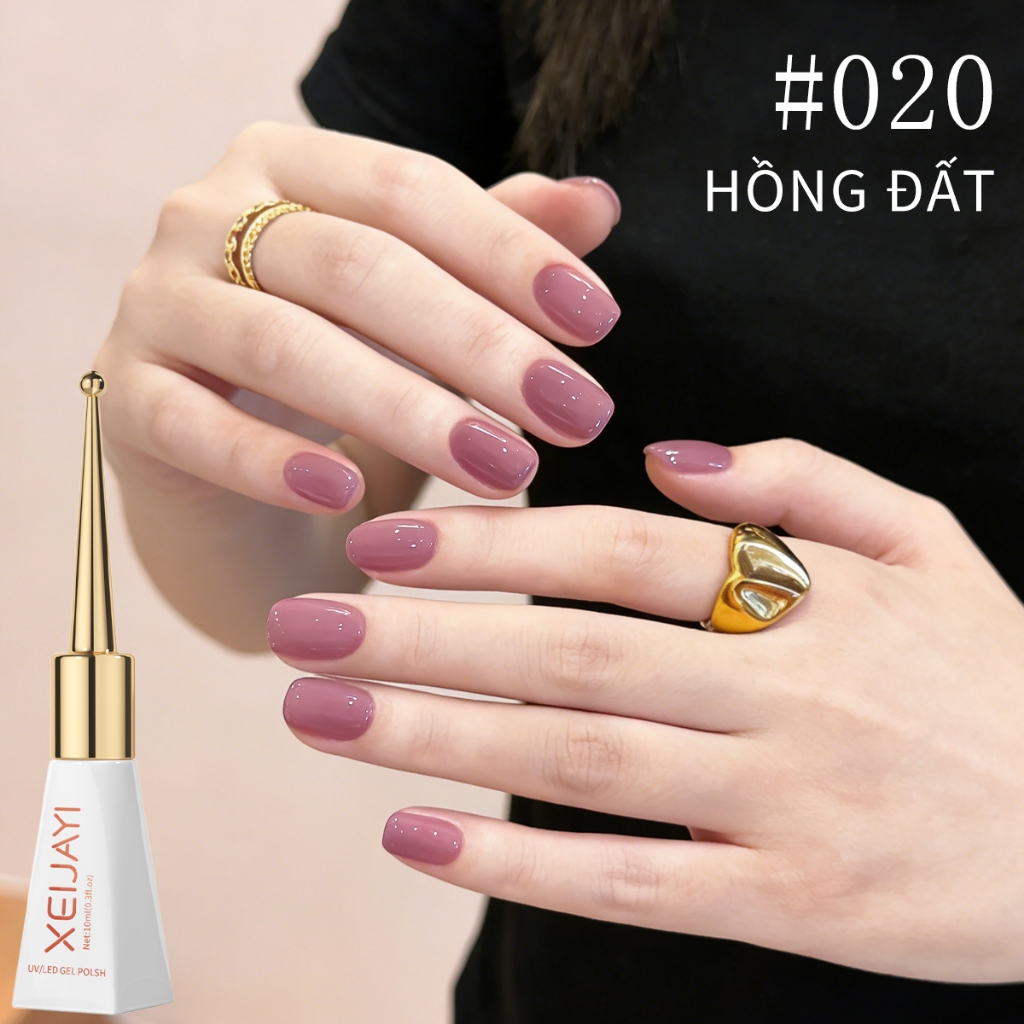 XEIJAYI 10ml - Sơn móng tay dạng gel màu hồng hoàng hôn, thích hợp sử dụng tại salon và hàng ngày.