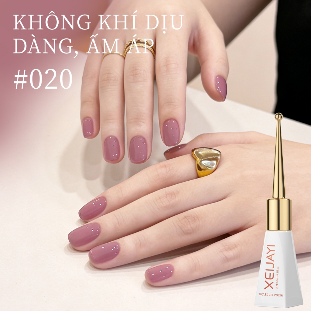 XEIJAYI 10ml - Sơn móng tay dạng gel màu hồng hoàng hôn, thích hợp sử dụng tại salon và hàng ngày.