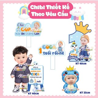 Chibi bé trai nhiều chủ đề trang trí thôi nôi, sinh nhật cho bé Yến Nhi Shop