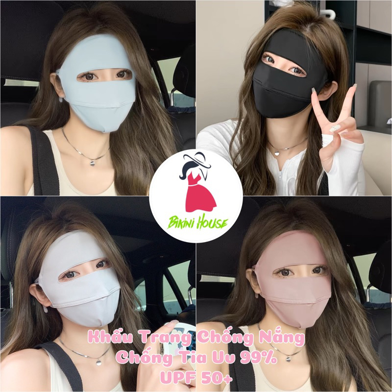 Khẩu trang chống 99% tia UV, khẩu trang Cotton Dày Mịn hai lớp chống nắng UPF 50+ KT4 LILIRIA