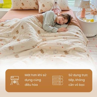 Chăn hè chần bông Cotton Đũi Windy M2T BEDDING kích thước 2mx2m3- Mềm mại, Mịn màng dùng 4 mùa