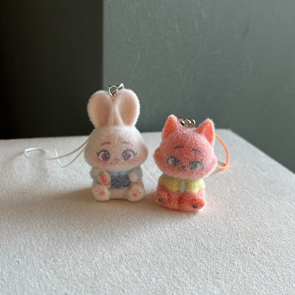 Móc Khóa Cặp Đôi Cáo & Thỏ Dễ Thương – Charm Treo Điện Thoại/Balo Phong Cách Hoạt Hình Cute