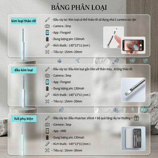 Lấy ráy tai có camera , bộ lấy ráy tai nội soi thông minh - lấy ráy tai có đèn cho bé , người lớn -bảo hành 6 tháng