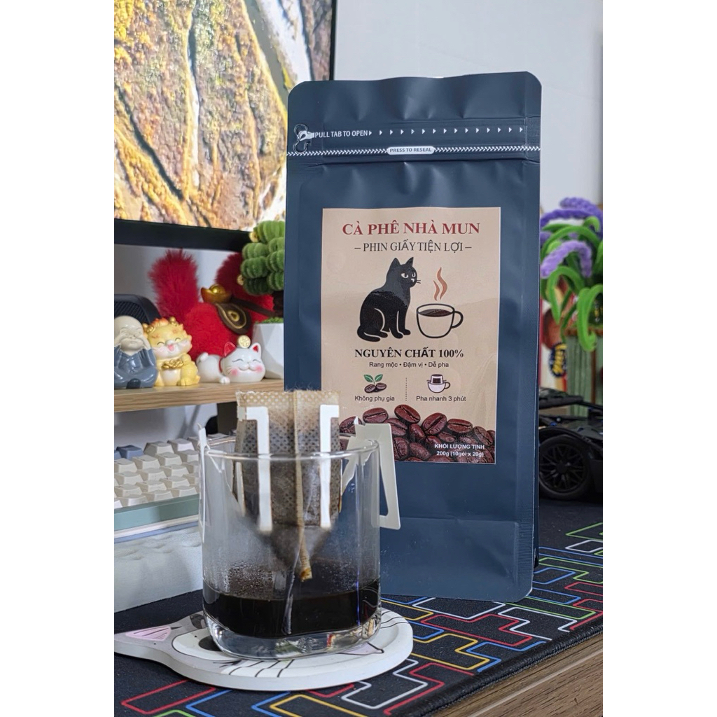 Cà phê phin giấy Robusta nguyên chất – Pha nhanh tiện lợi, đậm vị, mang đi du lịch – Hộp 10 gói | MM01