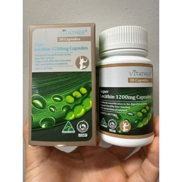 (date T5/2027) Viên bổ sung Tinh chất mầm đậu nành Vitatree Super Lecithin 1200mg, lọ 30 viên ( Mầm VTT )