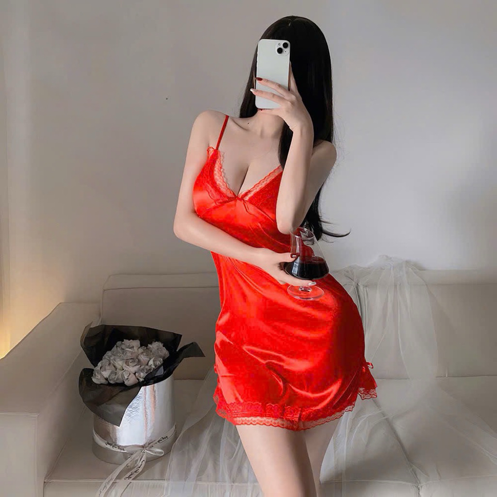 Váy Hai Dây Viền Ren Xẻ Hông Tôn Dáng Quyến Rũ 8550 [CWEAR.SEXY] | BigBuy360 - bigbuy360.vn