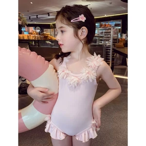 Đồ bơi bé gái dễ thương 1 mảnh, bikini trẻ em viền bèo công chúa, chất vải co giãn, size đại và nhỏ