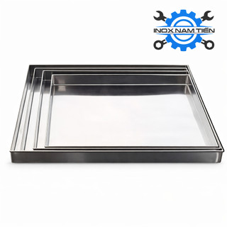 Khay Inox công nghiệp - khay inox 304 chữ nhật - Gia công theo yêu cầu