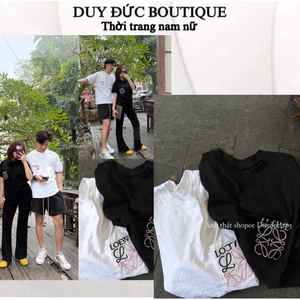 Áo Thun Thêu Logo Love Mix Túi Chất Cotton Form Rộng Thời Trang Nữ Nam Đồ Đôi Hot Trend