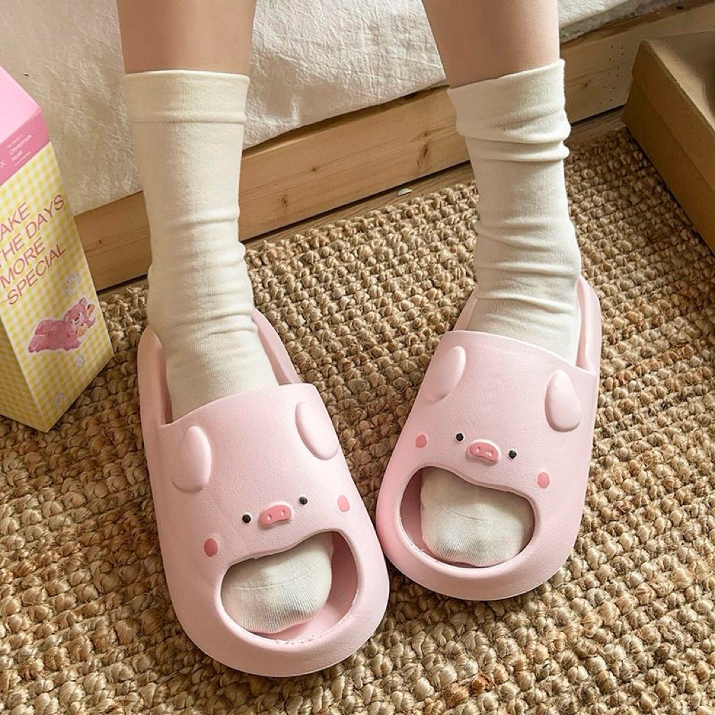 Dép Hoạt Hình 3D Heo Hồng Dễ Thương – Dép EVA Siêu Mềm Nhẹ, Chống Trơn Trượt, Đi Trong Nhà & Đi Chơi