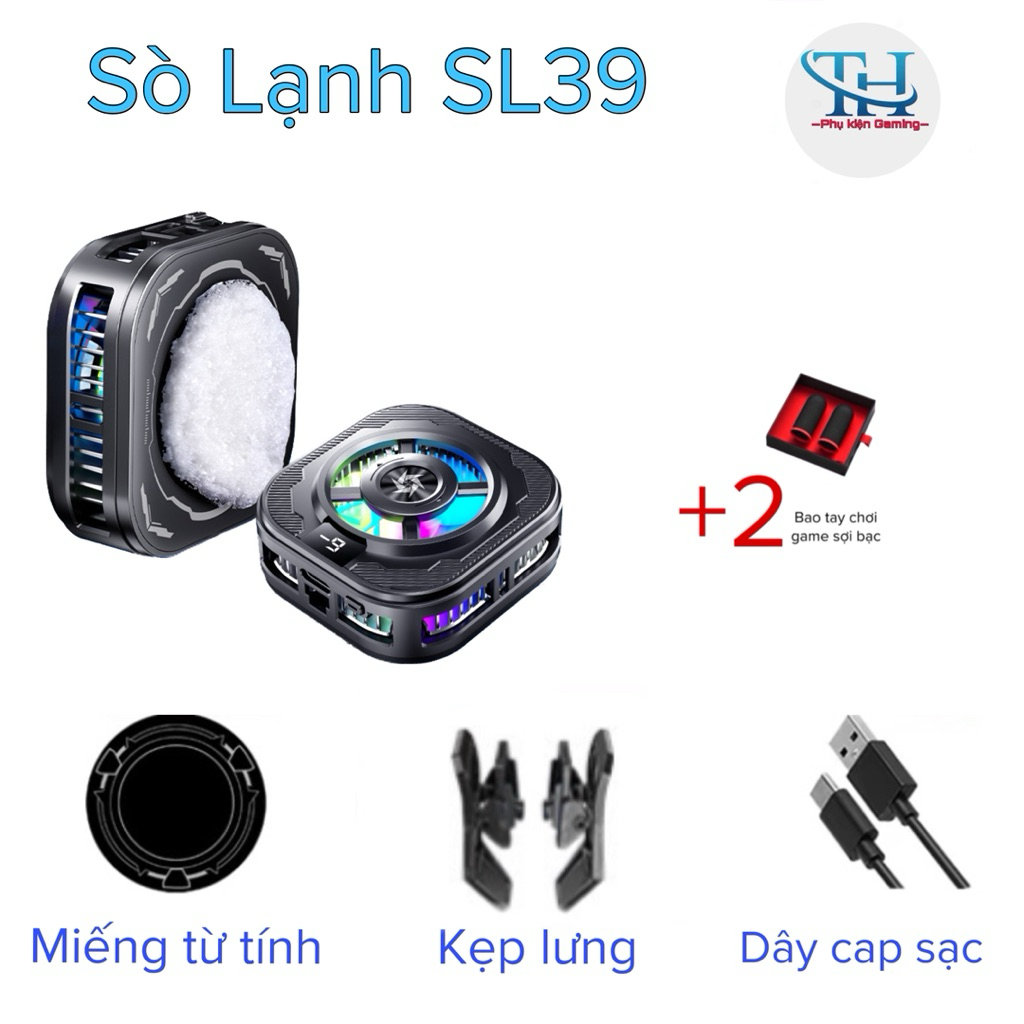 Sò Lạnh SL39 (15W) 2 chế độ làm mát- hỗ trợ làm mát điện thoại/ máy tính bảng- TH shops phụ kiện gaming
