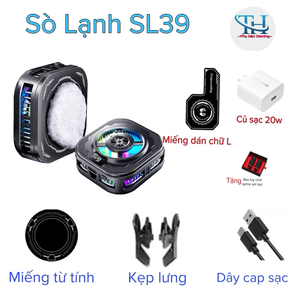 Sò Lạnh SL39 (15W) 2 chế độ làm mát- hỗ trợ làm mát điện thoại/ máy tính bảng- TH shops phụ kiện gaming