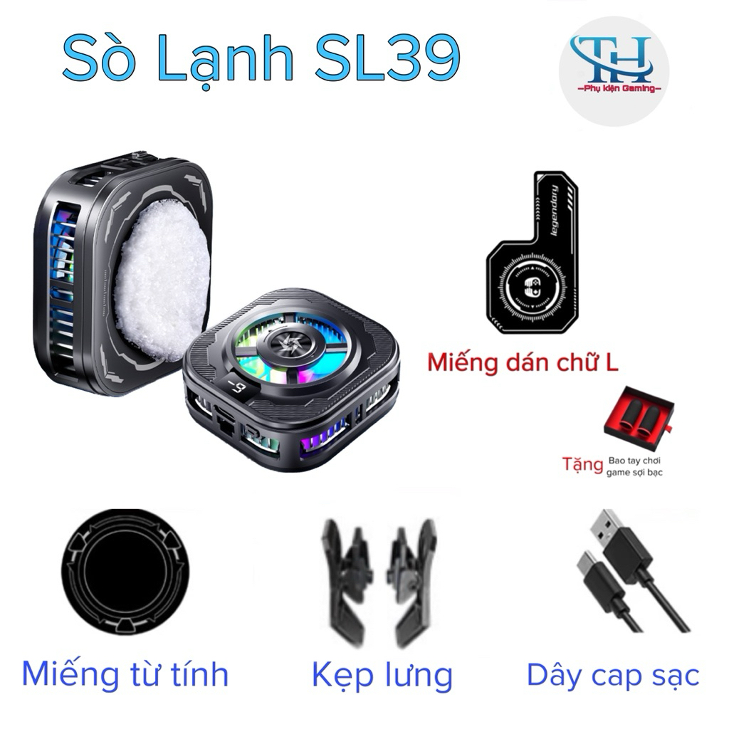 Sò Lạnh SL39 (15W) 2 chế độ làm mát- hỗ trợ làm mát điện thoại/ máy tính bảng- TH shops phụ kiện gaming