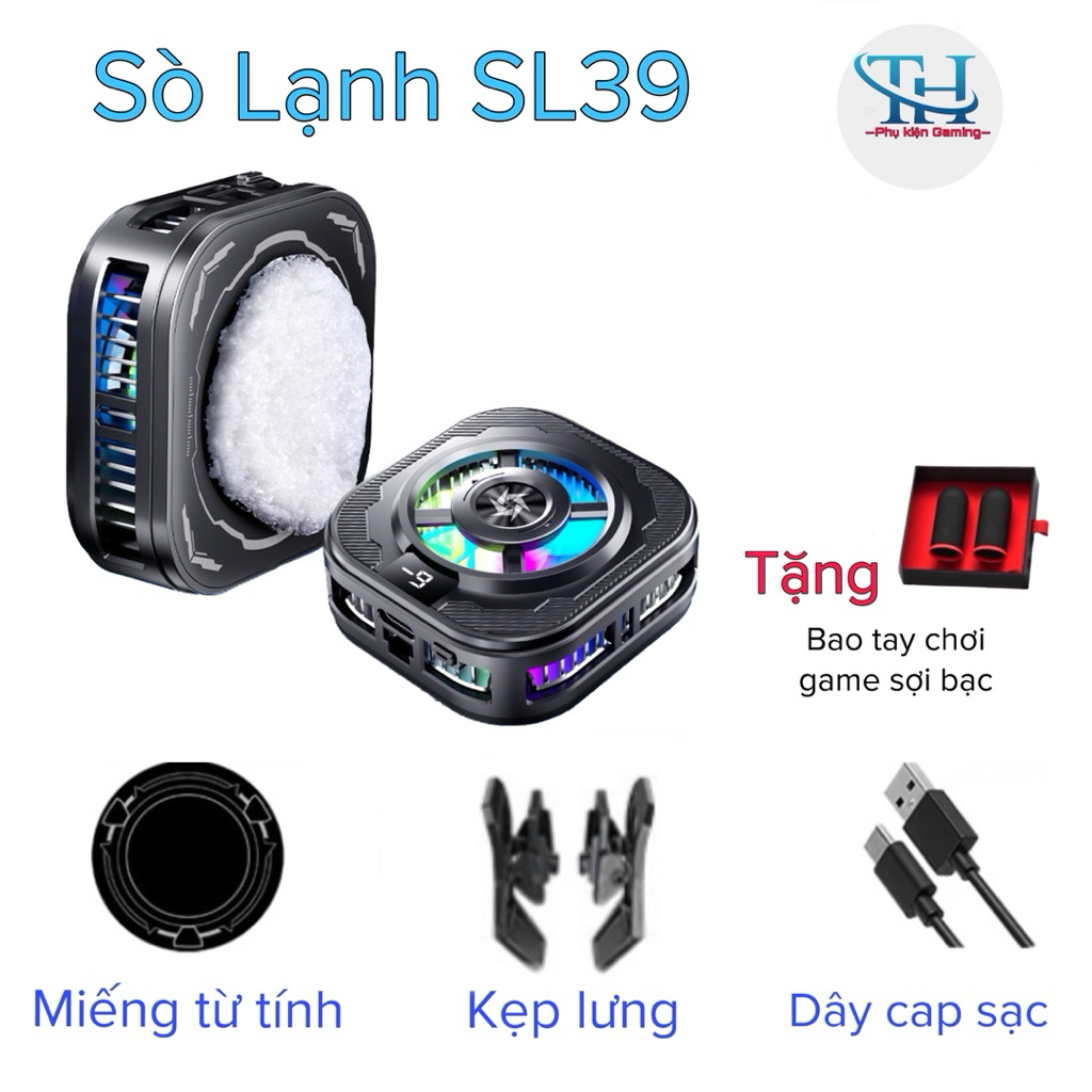 Sò Lạnh SL39 (15W) 2 chế độ làm mát- hỗ trợ làm mát điện thoại/ máy tính bảng- TH shops phụ kiện gaming