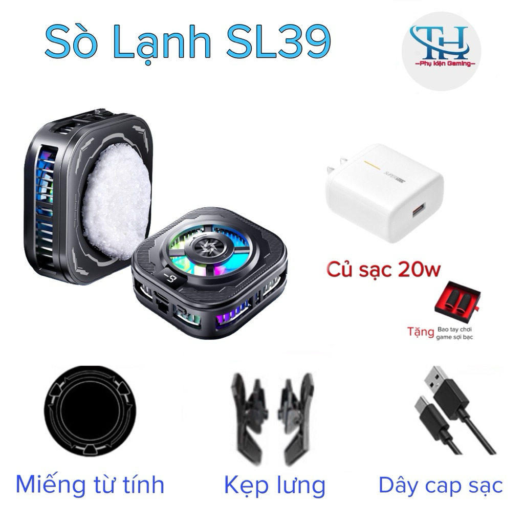 Sò Lạnh SL39 (15W) 2 chế độ làm mát- hỗ trợ làm mát điện thoại/ máy tính bảng- TH shops phụ kiện gaming