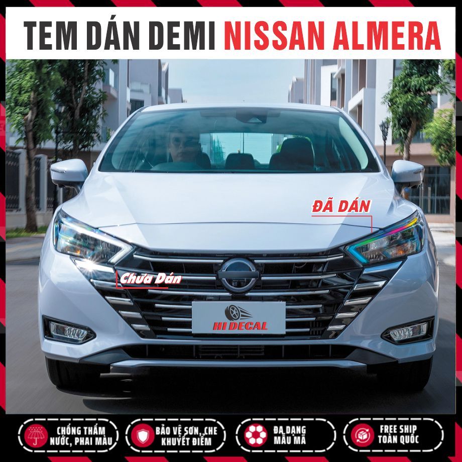 Nissan Almera Decal Dán Đèn Nissan Almera – Tem Dán Đổi Màu Đèn Ô Tô Almera  Chống Xước, Dễ Dán