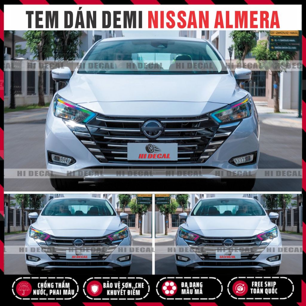 Nissan Almera Decal Dán Đèn Nissan Almera – Tem Dán Đổi Màu Đèn Ô Tô Almera  Chống Xước, Dễ Dán