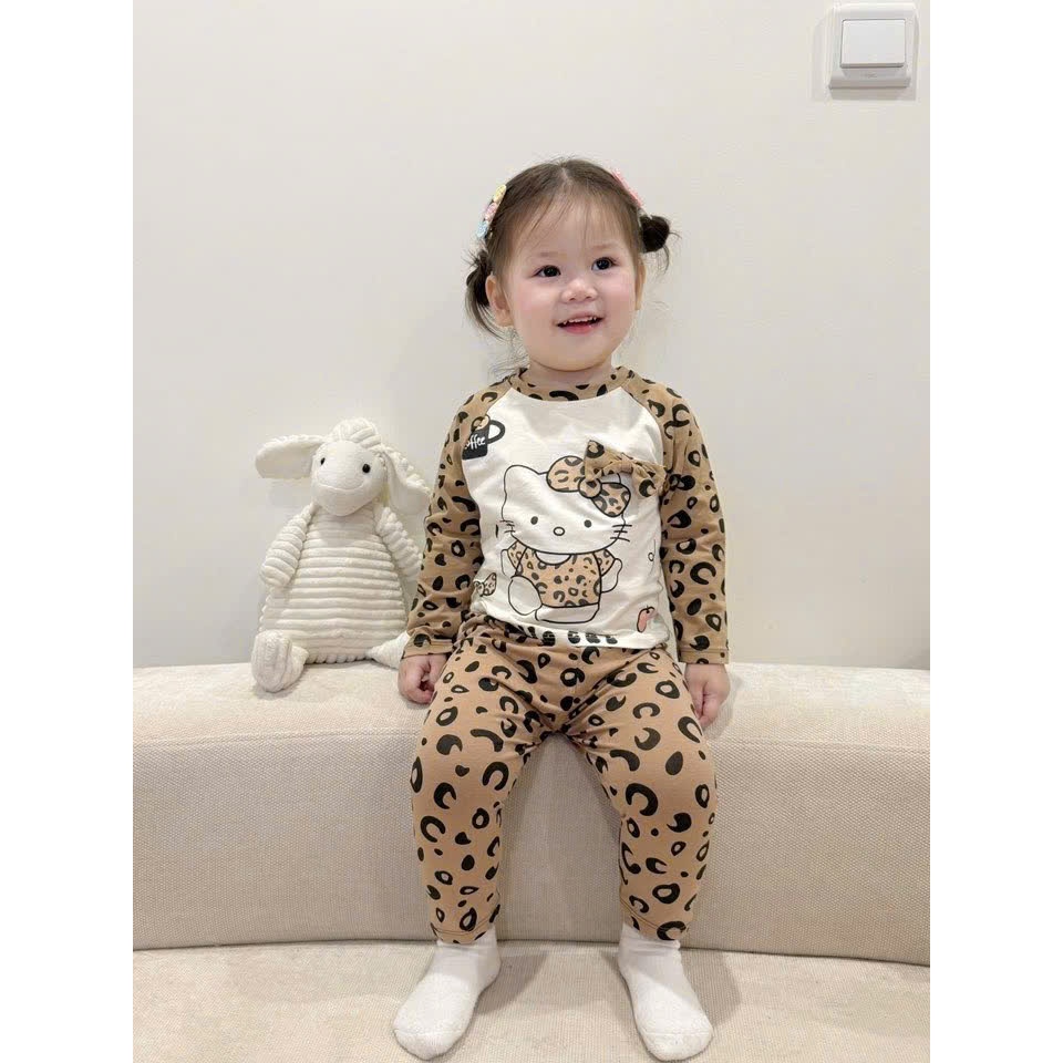 ( COMBO 1-2 BỘ ) BỘ BÉ GÁI SZ 10 - 32 KG CHẤT TĂM GÂN MỀM MÁT MẪU DA BÁO 2 MÀU CHO CÁC MOM LỰA CHỌN