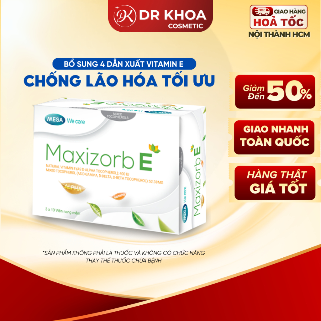 Viên uống Maxizorb E - Vitamin E LIPOSOME Chống lão hóa da MEGA WECARE ...