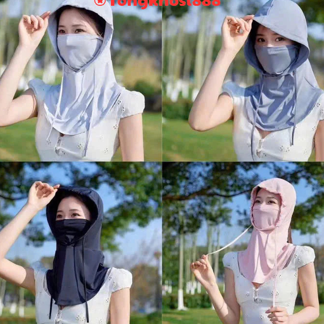 Mũ chống nắng kèm khẩu trang vải thun lạnh mát cho mùa Hè, mũ ninja che kín mặt chống tia UV MN2