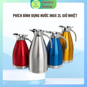phích bình đựng nước inox 2l giữ nhiệt giá tốt- PHÍCH 2L hàng chuẩn loại 1